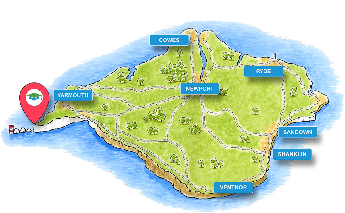 School trip Isle of Wight location map for The Needles: Landmark Attraction